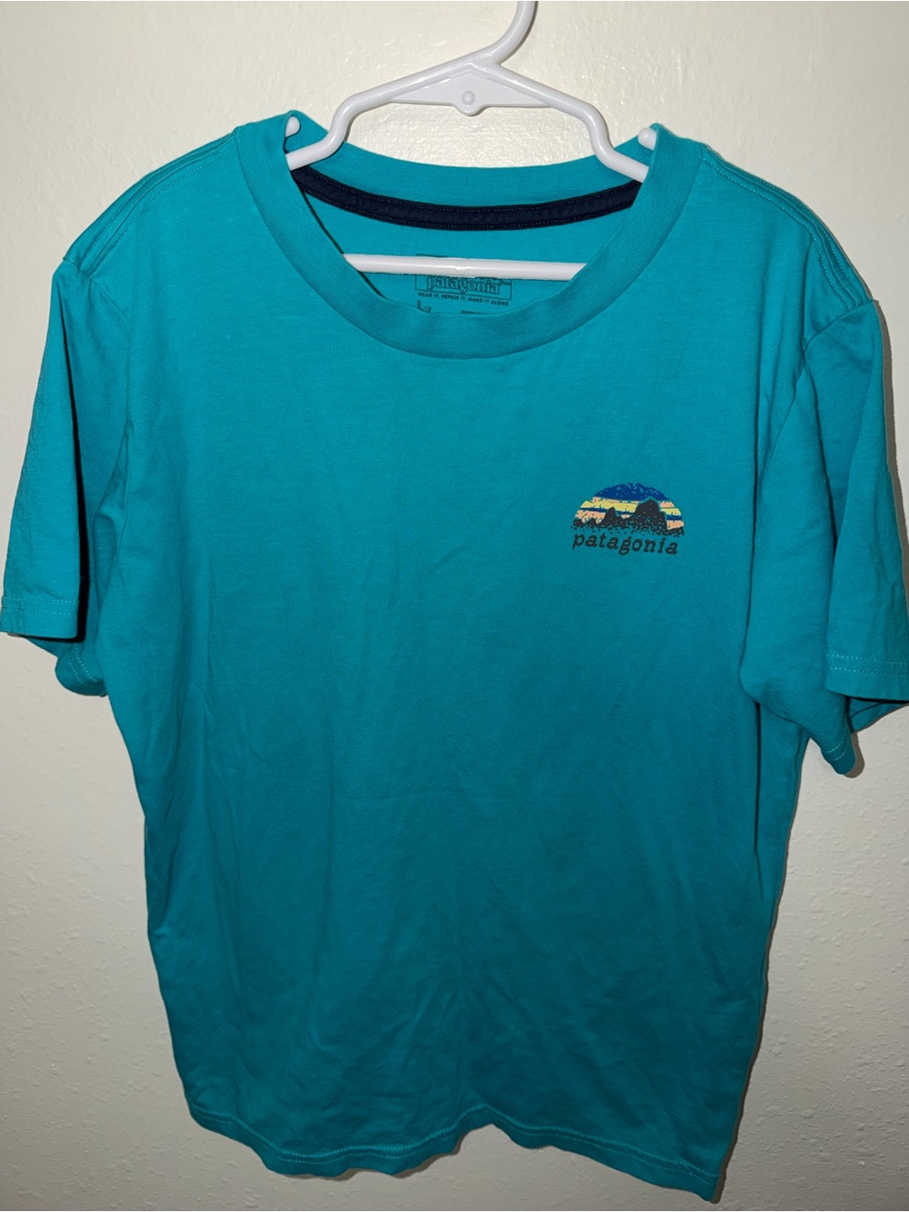 Patagonia Kids T-shirt Mountains Graphic Outdoor size L